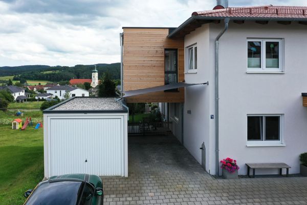 anbau, holzanbau, massivholzbau, massivholz, buero, kubus