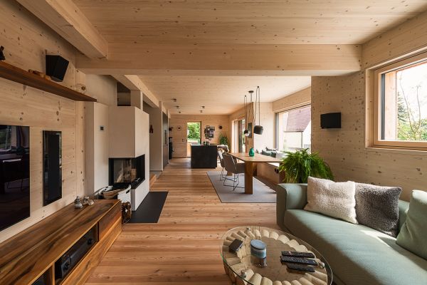 massivholzbau, massivholz, thoma holz100, neubau, einfamilienhaus, efh, thoma holz100 wohnraum