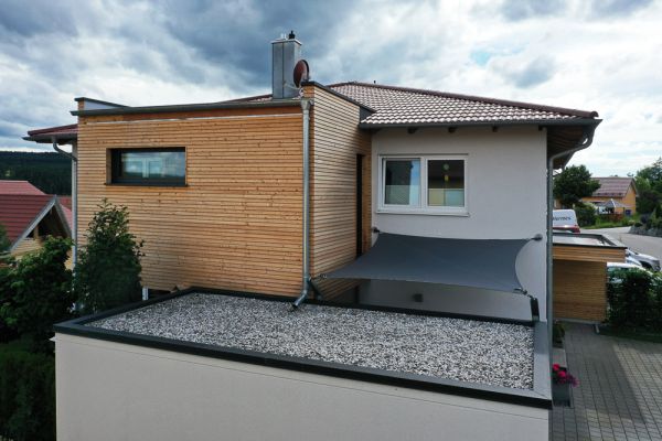 anbau, holzanbau, massivholzbau, massivholz, buero, kubus